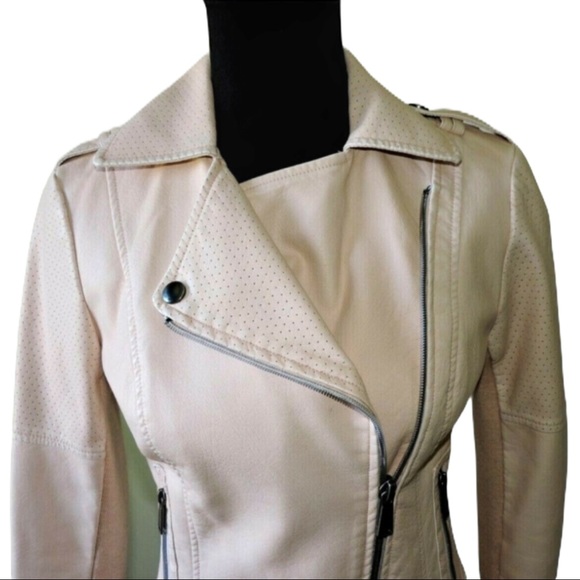 BCBGeneration Pink Faux Leather Cropped Jacket XS - Picture 2 of 8
